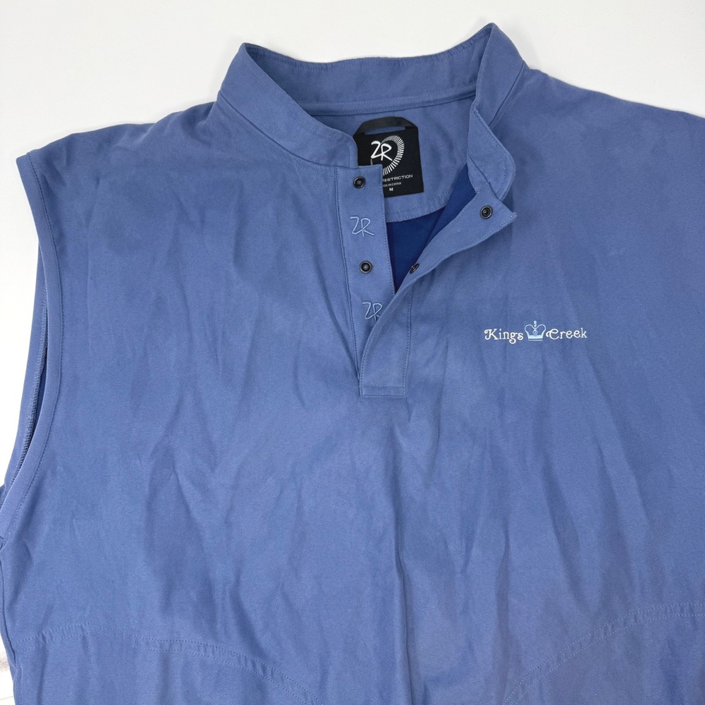 Zero Restriction Mens Blue Microfiber Golf Wind Vest Kings Creek Size‎ Medium